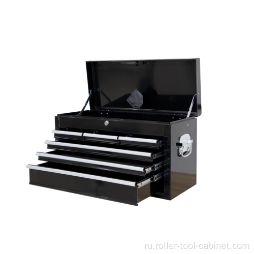 Ящик для инструментов с шестью ящиками для инструментов черного цвета